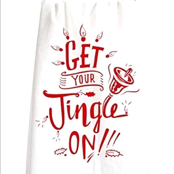 Primitives by Kathy Kitchen Towel Get Your Jingle On Christmas Linen Hom… - Picture 1 of 2